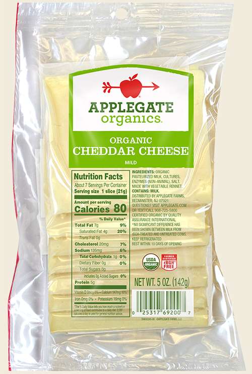 Applegate Organics Mild Cheddar Cheese